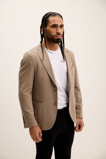 Men's Lightweight Patch Pocket Jacket - Sand | Ron Tomson