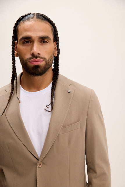 Men's Lightweight Patch Pocket Jacket - Sand | Ron Tomson