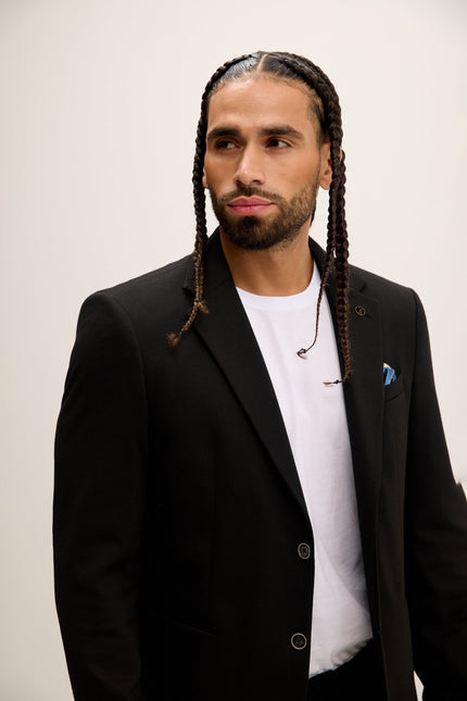 Men's Classic Fit Blazer - Black | Ron Tomson