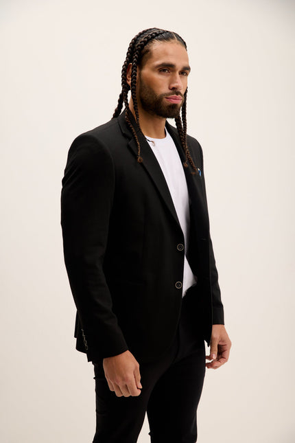 Men's Classic Fit Blazer - Black | Ron Tomson