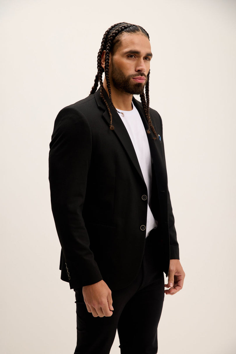 Men's Classic Fit Blazer - Black | Ron Tomson