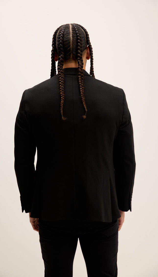 Notch Lapel Blazer - Black
