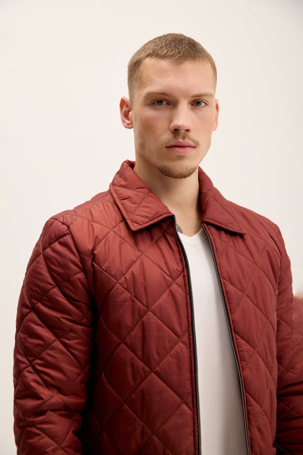 Men's Quilted Puffer Jacket - Tile | Ron Tomson