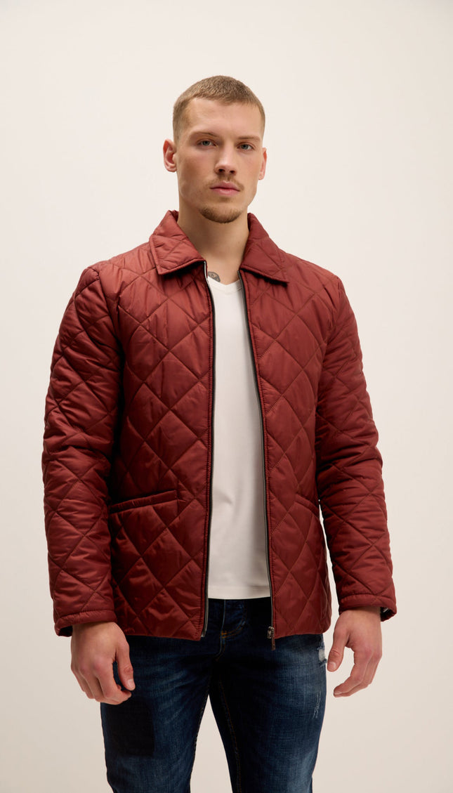 Quilted Puffer Jacket - Tile