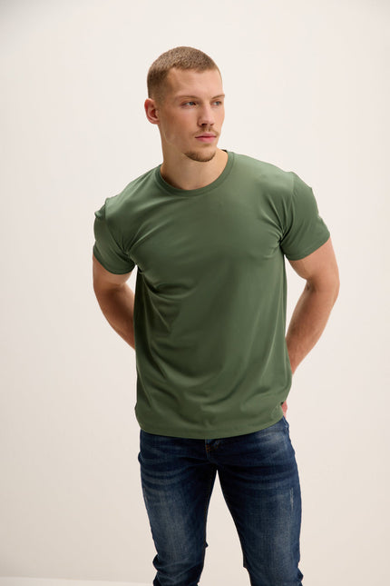 Men's Tailored T-Shirt - Khaki | Ron Tomson