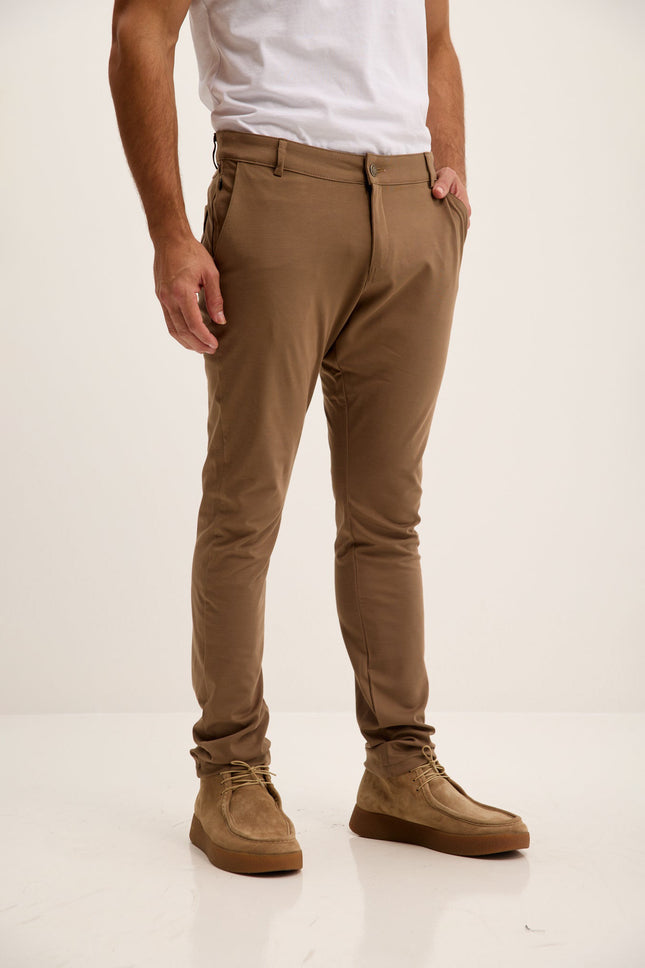 Men's Slim Tapered Casual Pants - Camel | Ron Tomson
