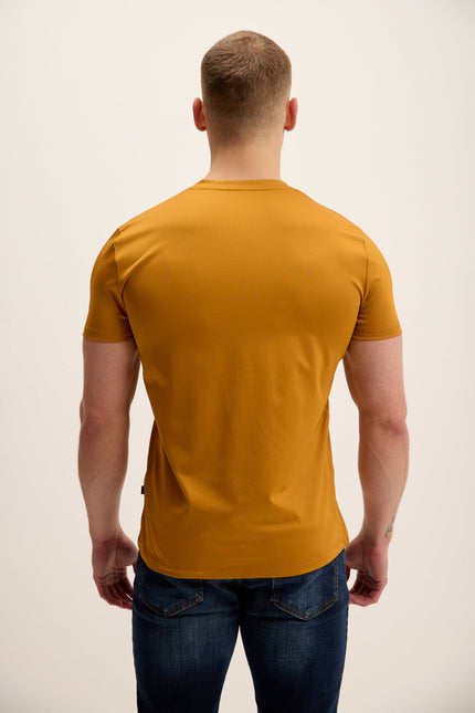 Men's V-Neck Top - Mustard | Ron Tomson