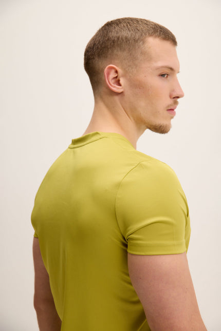 Men's V-neck Fitted Tee - Yellow | Ron Tomson