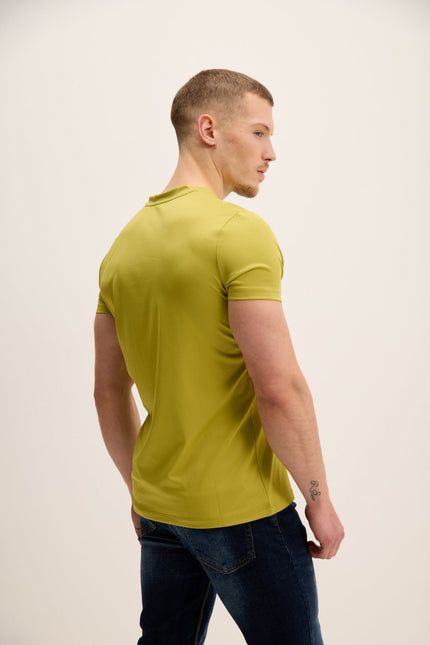 Men's V-neck Fitted Tee - Yellow | Ron Tomson