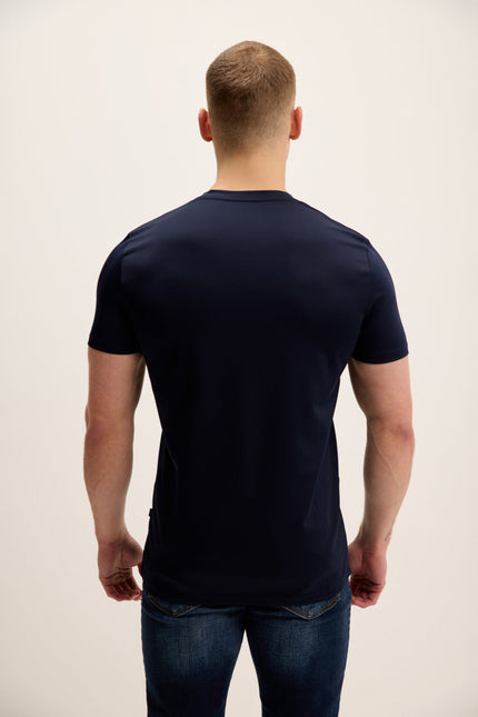 Men's V-Neck Fitted Tee - Navy | Ron Tomson