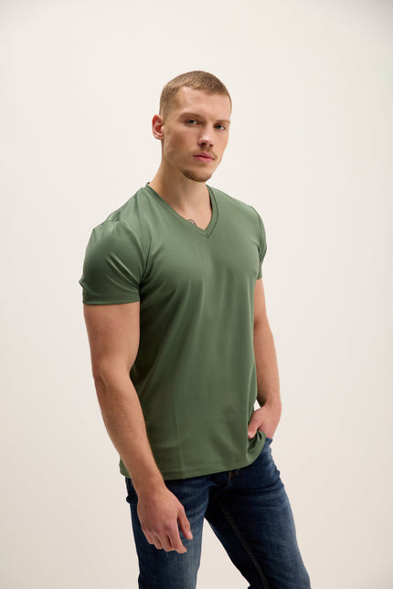 Men's Fitted T-Shirt - Olive | Ron Tomson