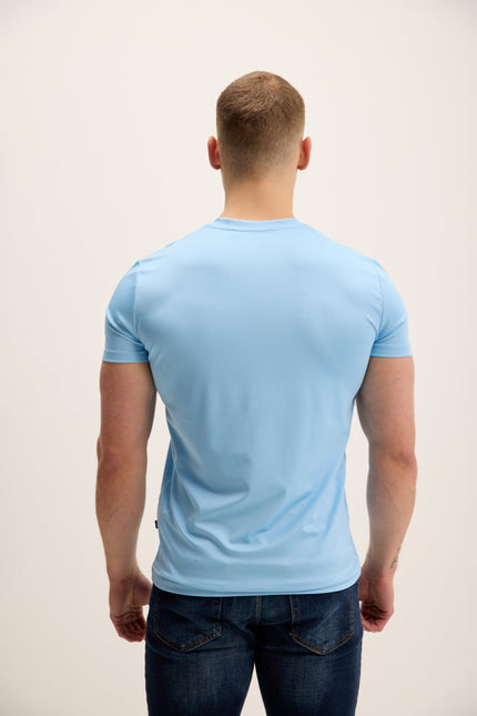 Men's V-Neck Fitted Top - Blue | Ron Tomson
