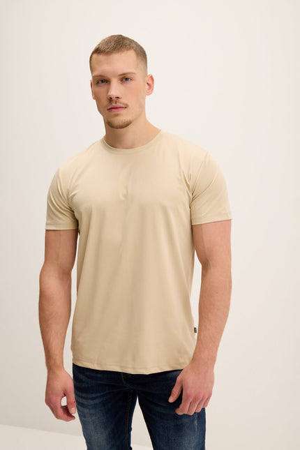 Men's Tailored Crew T-Shirt - Beige | Ron Tomson