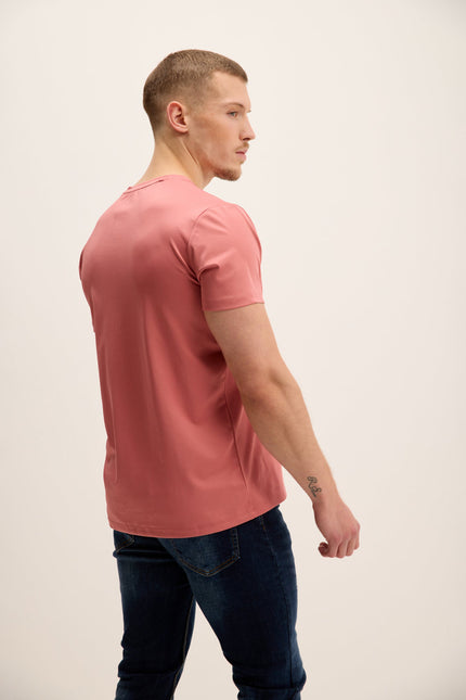 Men's Tailored Crew T-Shirt - Pink | Ron Tomson