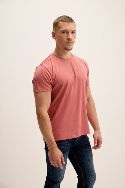 Men's Tailored Crew T-Shirt - Pink | Ron Tomson