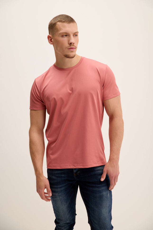 Men's Tailored Crew T-Shirt - Pink | Ron Tomson