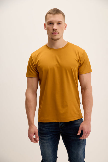 Men's Tailored Crew-Neck Tee - Mustard | Ron Tomson