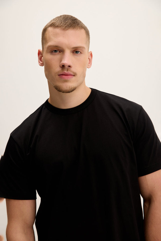 Lightweight Cotton Crew T-Shirt - Black