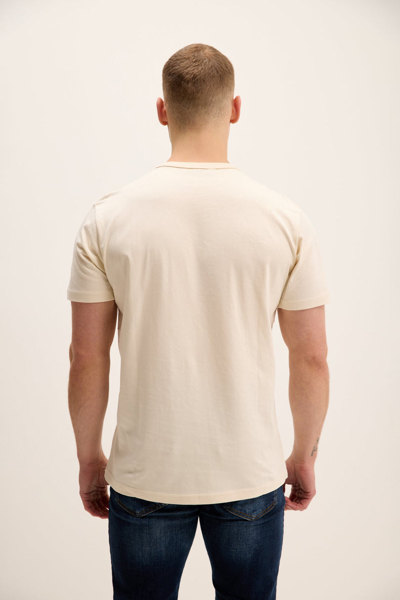 Men's Lightweight Cotton T-Shirt - Beige | Ron Tomson