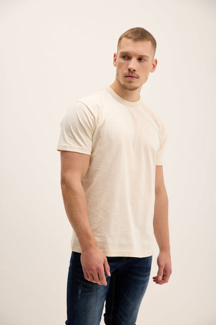 Men's Lightweight Cotton T-Shirt - Beige | Ron Tomson