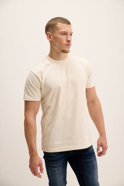 Men's Lightweight Cotton T-Shirt - Beige | Ron Tomson