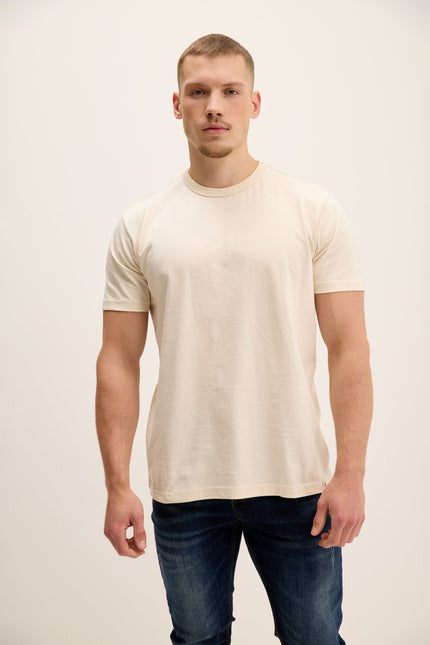 Men's Lightweight Cotton T-Shirt - Beige | Ron Tomson