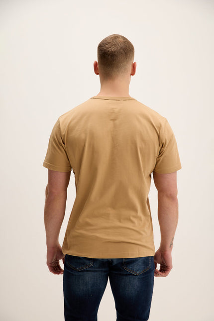 Men's Lightweight Cotton T-Shirt - Camel | Ron Tomson