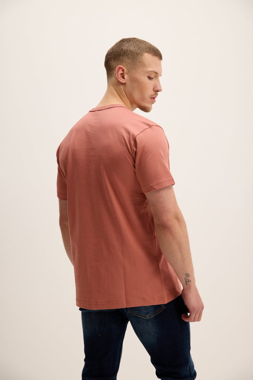 Men's Lightweight Cotton T-Shirt - Rose | Ron Tomson