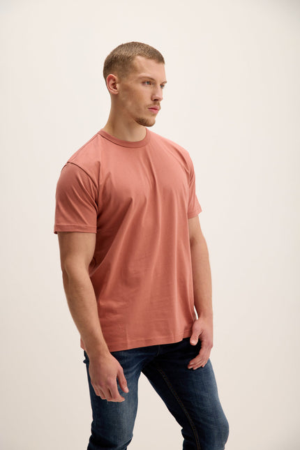 Men's Lightweight Cotton T-Shirt - Rose | Ron Tomson