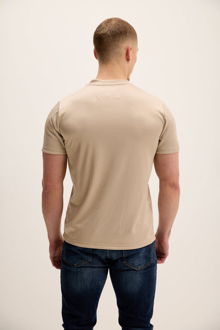 Men's Tailored Crew T-Shirt - Beige | Ron Tomson