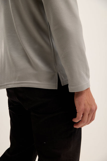 Men's Tailored Crew-Neck Sweater - Gray | Ron Tomson