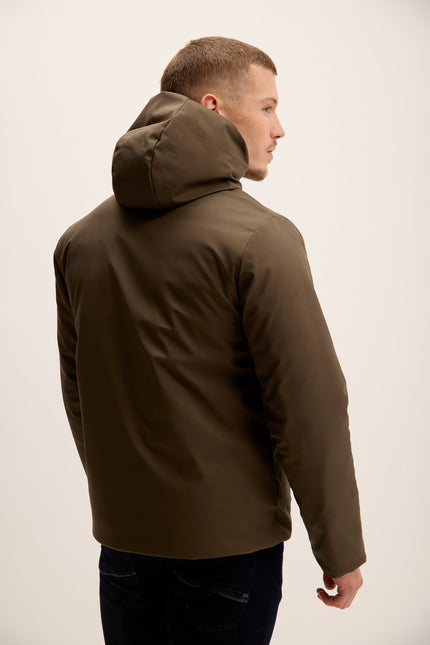 Men's Reversible Puffer Jacket - Khaki | Ron Tomson