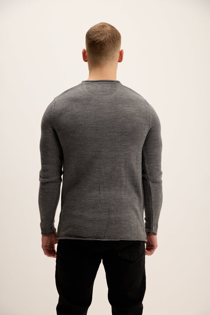 Men's Tube Soft Pullover Sweater - Anthracite | Ron Tomson