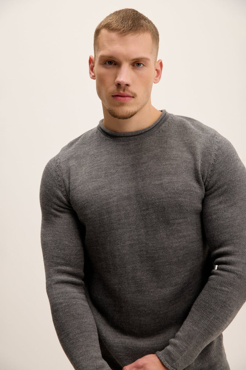 Men's Tube Soft Pullover Sweater - Anthracite | Ron Tomson