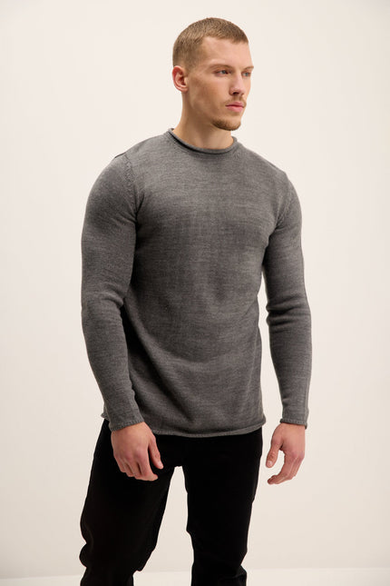 Men's Tube Soft Pullover Sweater - Anthracite | Ron Tomson