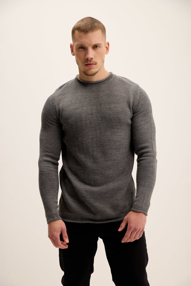 Men's Tube Soft Pullover Sweater - Anthracite | Ron Tomson