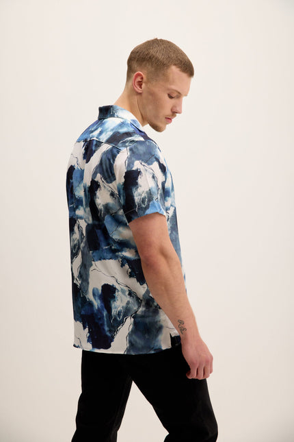 Men's Allover Pattern Camp Collar Shirt - Batik | Ron Tomson