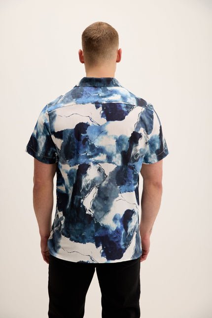 Men's Allover Pattern Camp Collar Shirt - Batik | Ron Tomson