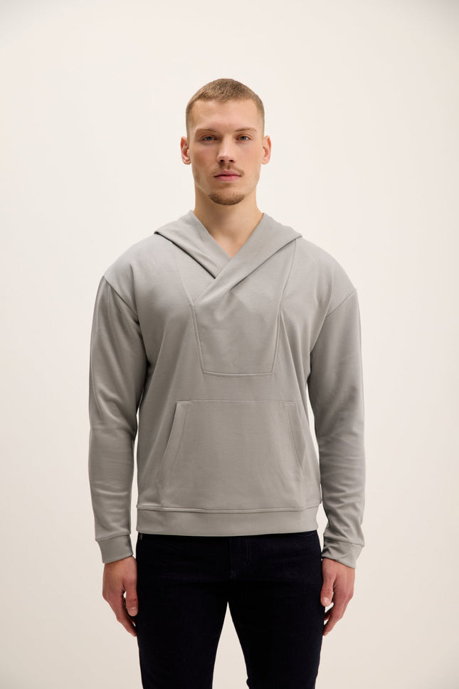 Men's Hooded Sweater - Grey | Ron Tomson