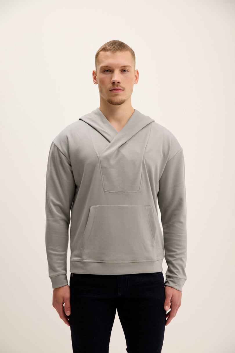 Men's Hooded Sweater - Grey | Ron Tomson