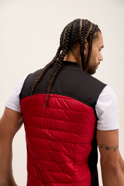 Men's Quilted Puffer Vest - Red | Ron Tomson