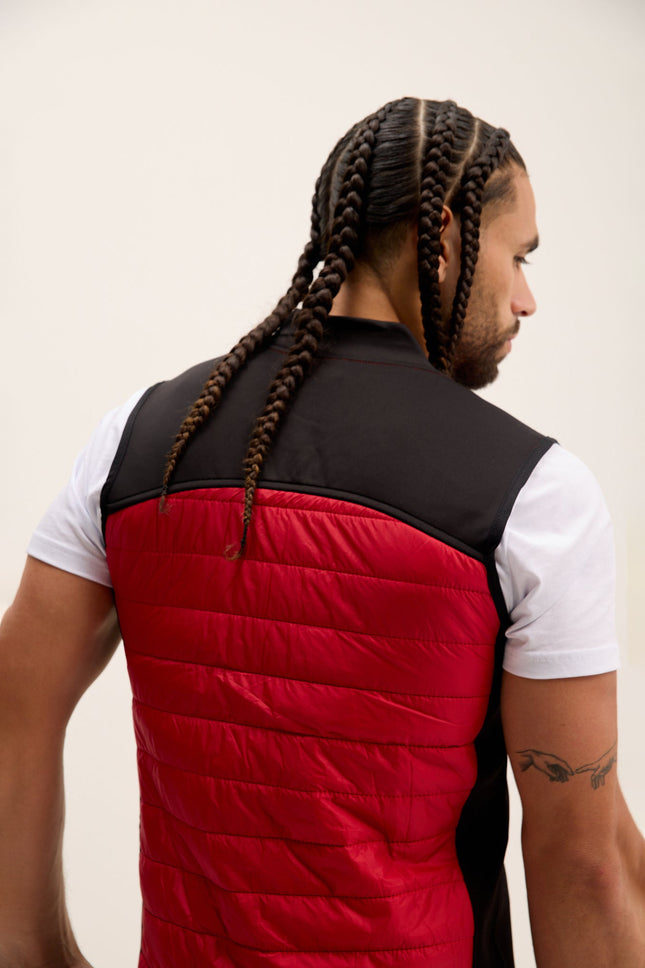 Men's Quilted Puffer Vest - Red | Ron Tomson