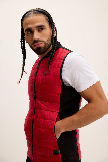 Men's Quilted Puffer Vest - Red | Ron Tomson