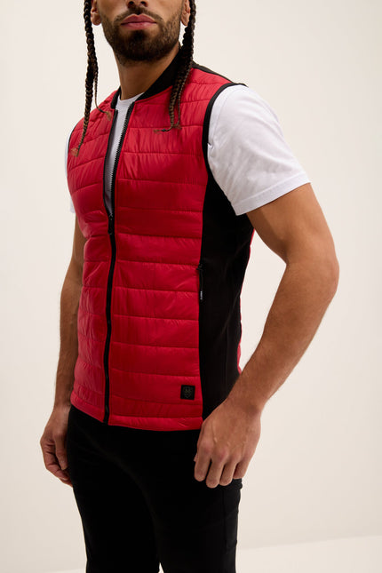 Men's Quilted Puffer Vest - Red | Ron Tomson