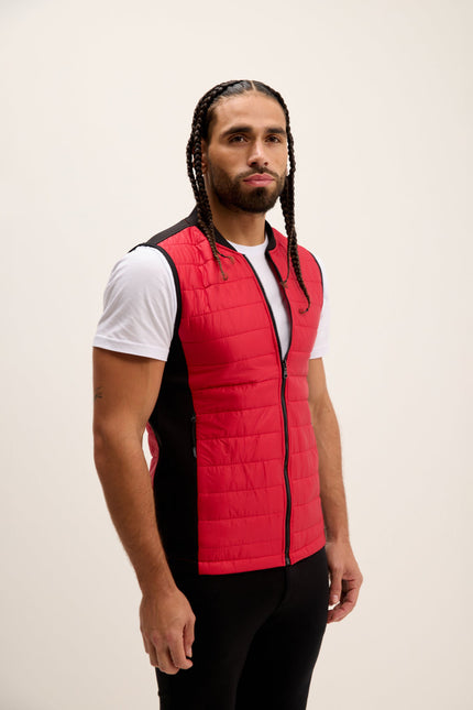 Men's Quilted Puffer Vest - Red | Ron Tomson