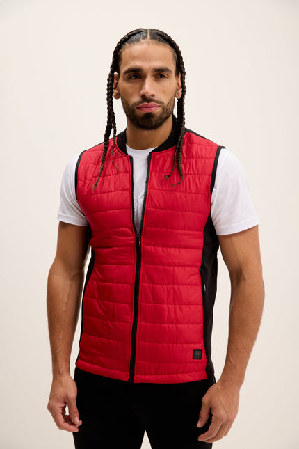 Men's Quilted Puffer Vest - Red | Ron Tomson