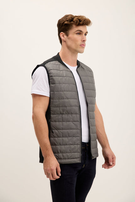 Men's Quilted Puffer Vest - Grey | Ron Tomson