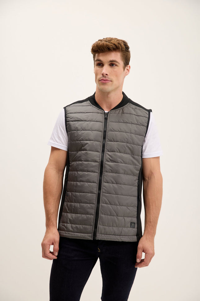 Men's Quilted Puffer Vest - Grey | Ron Tomson