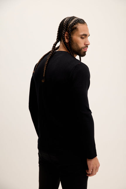Men's Full-Zip Cardigan - Black | Ron Tomson