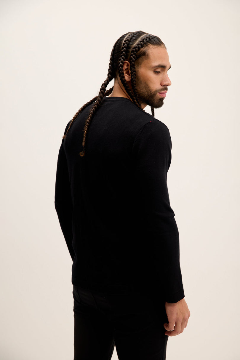 Men's Full-Zip Cardigan - Black | Ron Tomson